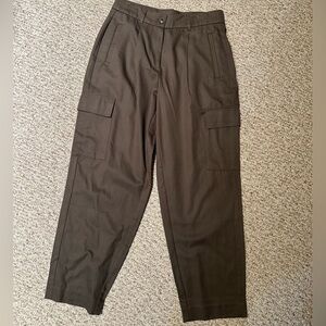 Women’s Olive Green Cargo Tailor Straight Trousers
